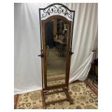 Freestanding Wood & Heavy Metal Mirror