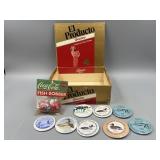 Cardboard Cigar Box, Cocoa-Cola Fishing Bobbers,