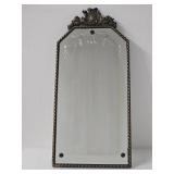 Vintage Etched Glass Wall Mirror 28.5in x13in