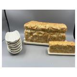 Ceramic Bread Shaped Bread Loaf & Butter Dishes &