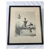 Framed Lake Erie Mallards Print by Richard Bishop