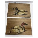 Pair of Signed Decoy Painting on Wood