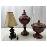 Ceramic Table Decor & Small Lamp