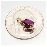10K GOLD Oval Ruby Necklace Pendant 0.46g