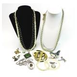 15+pc Green Tone Costume Jewelry