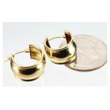 14kt GOLD Huggie Hoop Earring Set 1.86g