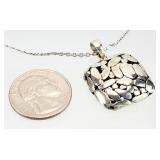 Bali Pebble Sterling Silver Necklace & Pend 10.87g