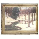 Antique Signed Lample Oil / Canvas Framed Painting