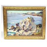 Signed G. Hatch Oil on Board Ocean Scene Painting