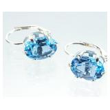 Sterling Silver Blue Topaz Earring Set 2.45g