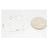 Sterling Silver Hammered Hoop Earring Set 3.30g