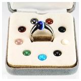 Sterling Silver Interchangeable Gemstone Ring 5g