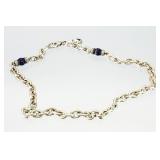 Judith Ripka Sterling Silver Lapis Necklace 60.90g