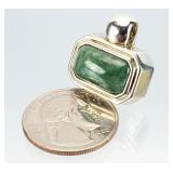 Sterling Silver Jade Necklace Pendant 9.98g