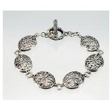 Sterling Silver Toggle Clasp Bracelet 15.09g