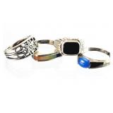 4) .925 Sterling Silver Assorted Rings 15.91g
