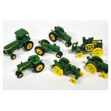 7pc John Deere Die Cast Miniature Farm Tractors