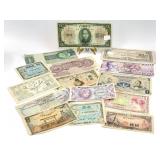 15pc Vtg. Foreign Paper Currency, Bills