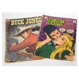 2 Comic Books Buck Jones, DC Secret Hearts