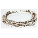 .925 Sterling Silver Multi Strand Bracelet 32.45g