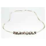 .925 Sterling Silver 16" Charm Necklace 53.08g