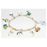 Sterling Silver Beachy Charm Bracelet 27.29g