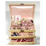 Assorted Costume Jewelry Pink Lined Box