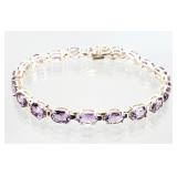 SETA Sterling Silver Amethyst Tennis Bracelet 12g