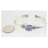 Judith Ripka Sterling Silver Jade Cuff Bracelet