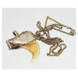 Vtg. 3/4" Mt. Lion, Cougar Claw Necklace