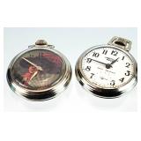 2) Vintage Pocket Watches, Westclox, USA as-is