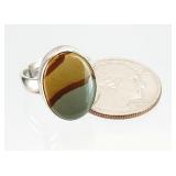 Sterling Silver Sz 6.5 Jasper Ring 5.19g