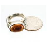 Joseph Esposito Sterling Silver Amber Ring 12.05g