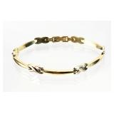 14k GOLD Signed Aurafin Ladies Bracelet 6.64g