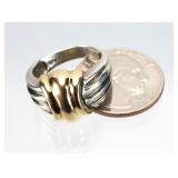 14kt GOLD & Sterling Silver Ring 5.96g