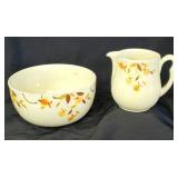 Halls Jewel Tea Autumn Leaf Pitcher & Bowl