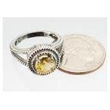 SAI Krishna Sterling Silver Citrine Ring 5.30g