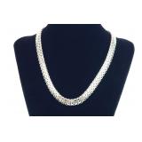 Sterling Silver Italy 16" Bismark Necklace 34.19g