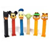 6 Vtg PEZ Dispensers, Batman, Mickey, Garfield +
