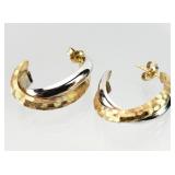 585 14kt GOLD J Hoop Earring Set 3.61g
