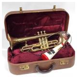 Vtg Pan American Brass Coronet (Trumpet) in Case