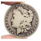 1881-S MORGAN Silver Dollar Coin