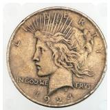 1924 PEACE Silver Dollar Coin