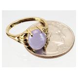 10kt GOLD Size 7.25 Lavender Jade Ring 3.13g
