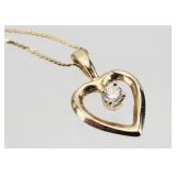 14kt GOLD Heart Pendant Necklace 1.05g