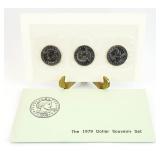 1979 Susan B Anthony 3 $1 Dollar Coin Set