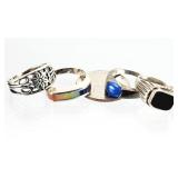 4) .925 Sterling Silver Assorted Rings 15.91g