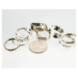 7) .925 Sterling Silver Assorted Rings 32.92g