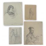 (4) Carl Friedrich Harveng Drawings on Paper