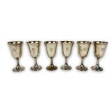 (6) R. Wallace & Sons Sterling Silver Goblets